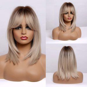 Dark Roots Blonde Bob Wig